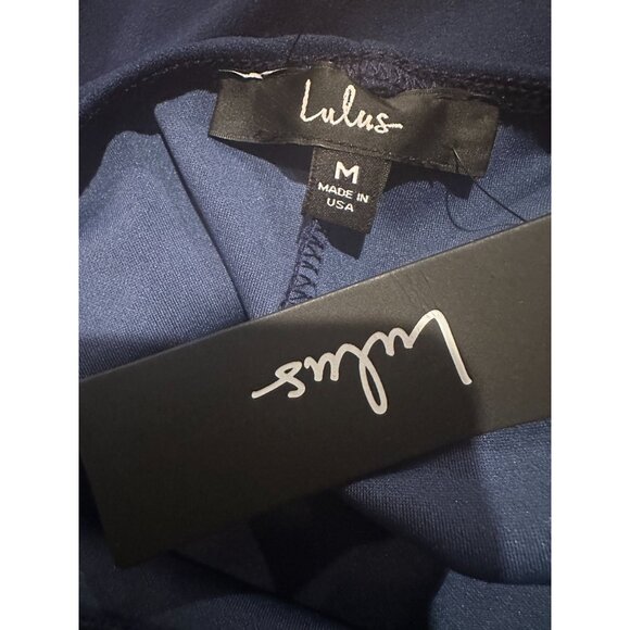 Lulus Navy Blue “Thinking Out Loud” Criss‑Cross Back Jumpsuit – Size M – New Wit - Picture 7 of 10